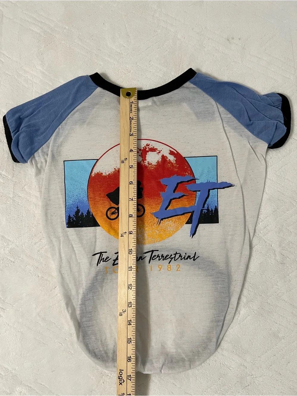 ET The Extra-Terrestrial Dog Ringer Tee - Blue/White